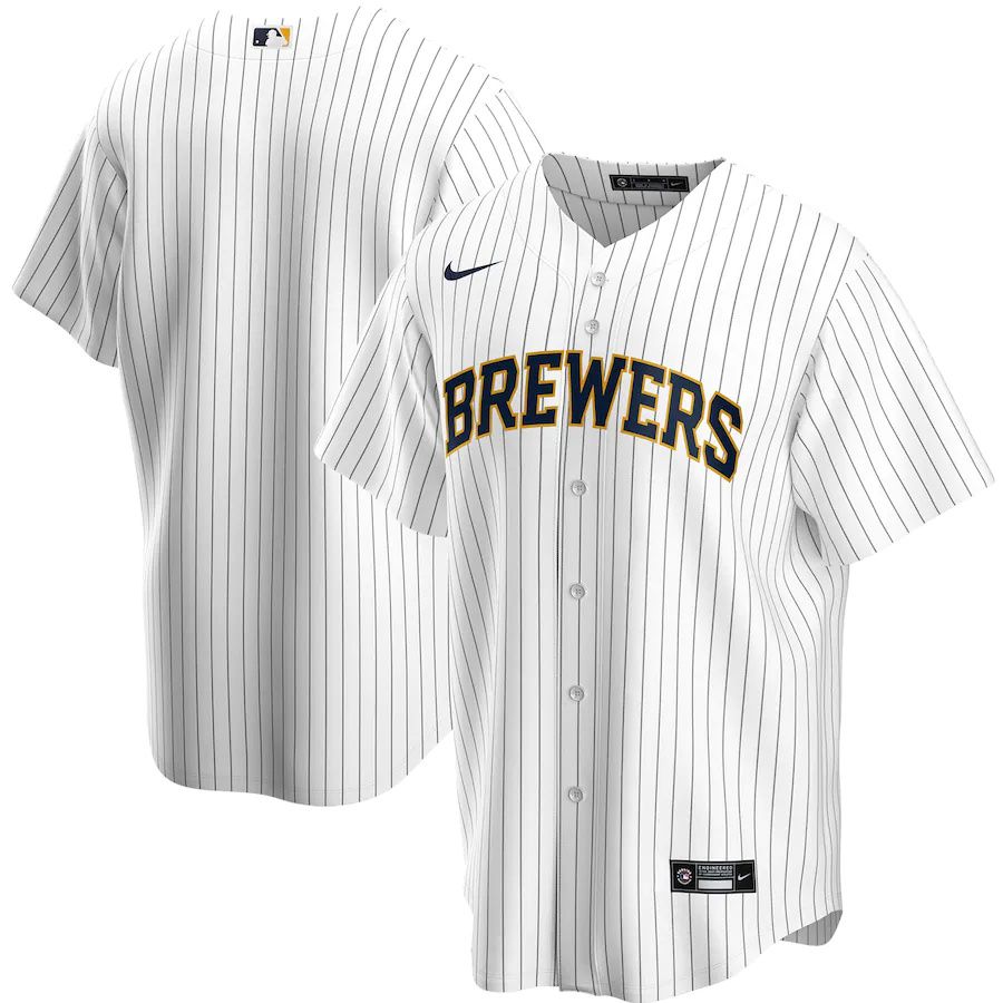 Mens Milwaukee Brewers Nike White Home Replica Team MLB Jerseys